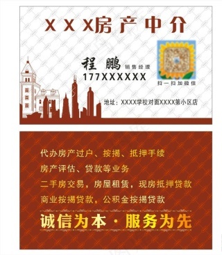 房屋中介名片圖片cdr矢量模版下載